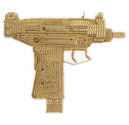 My Uzi Weighs a Tonne I, 2012. Empty bullet casings in resin on perspex. 115 x 96cm.