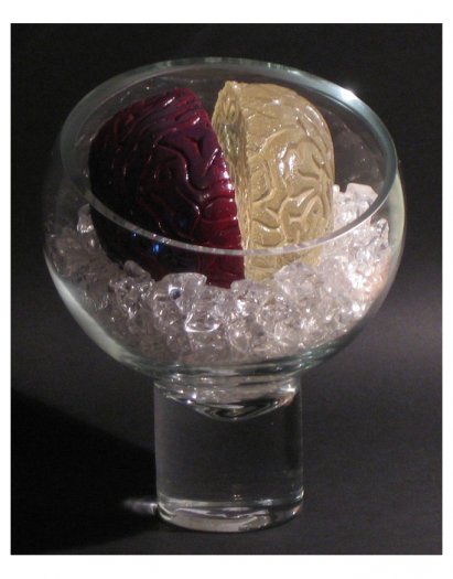On the Rocks, 2005. Oil on polyester resin with encapsulated mircochips on acrylic ice.