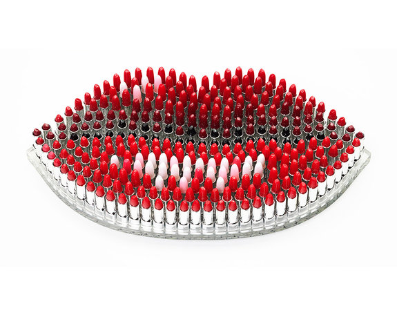 Come Hither, 2012. Imitation Lipsticks in resin on Perspex.  102 x 56cm.