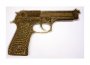 Golden Gun II 2009. Oil on empty bullet shells in resin on perspex. 125 x 80cm.