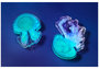  <em>Plastic bag jellyfish</em>, 2013 - Silicone breast implant and plastic shopping bag cast in pigmented, phosphorescent resin on Perspex. 27 x 21cm. 
                  
<em>Tumbling jellyfish</em>, 2013 - Silicone breast implant, plastic glove, plastic packaging, and plastic cast in pigmented, phosphorescent, UV sensitive resin on Perspex. 34 x 32cm.